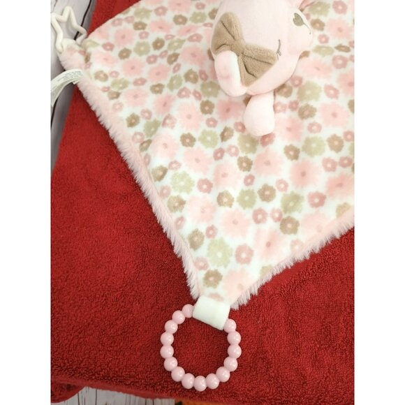 Dream Gro Teddy Bear Lovey Security Blanket Teether Sensory Toys Pink Brown - Picture 2 of 9